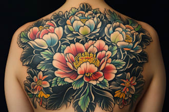draw a japanese or oriental tattoo design for you