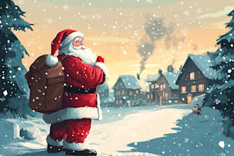 design unique christmas illustrations, cards, and holiday