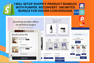 setup shopify product bundle pumper bundler vitals reconvert  unlimited bundles