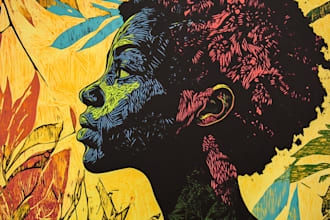 create awesome linocut portrait illustration for your