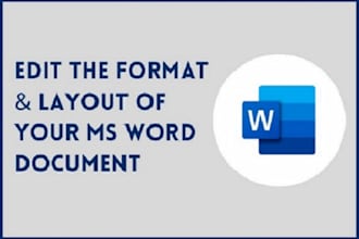 format , design, edit, create and fix ms word document