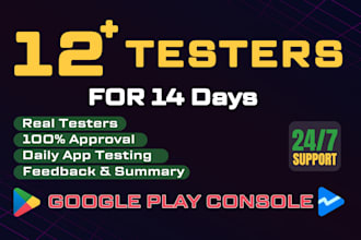 provide 12 testers or 20 testers for closed testing