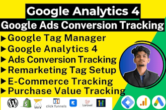 setup google analytics 4,ga4 ecommerce tracking, ads conversion tracking via GTM