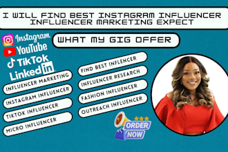 be your influencer manager for influencer marketing campaign influencer outreach