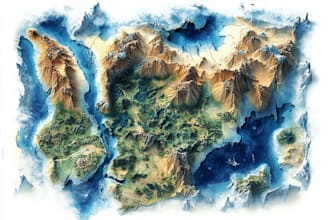 create your fantasy map illustration
