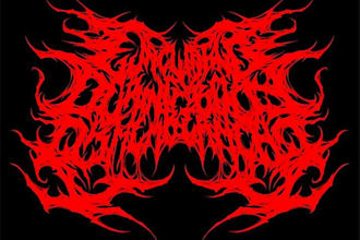 design death metal logo with texture and chrome effect