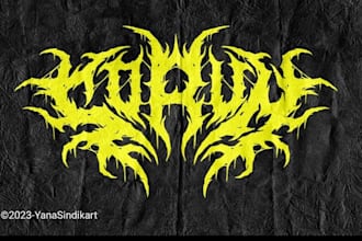 draw a brutal slam, death metal, grindcore, etc logo