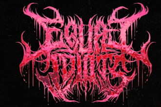 draw death metal logo design for your band