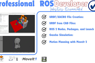 develop ros 2 nodes, urdf, simulations, and motion planning