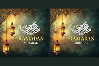 design unique eid mubarak and ramadan greeting card and poster
