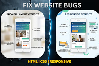 fix HTML CSS bugs and responsive issues in your website