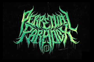draw a detailed, brutal metal band logo