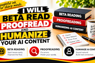 proofread, beta read thriller or fantasy novel