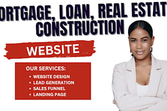 design mortgage,loan,real estate,construction,home remodel website,landing page