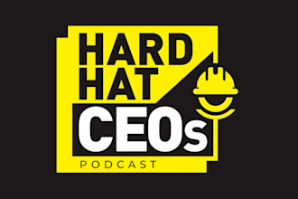 design modern hard hat podcast logo
