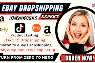 do expert amazon to ebay SEO dropshipping listing, etsy ebay tiktok shop setup