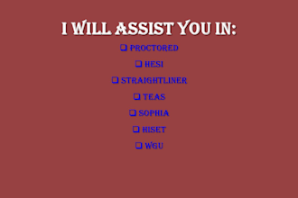 with wgu, hesi, teas, portage learning and straighterline proctored finals