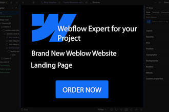 create webflow website, update webflow design, or fix webflow issues