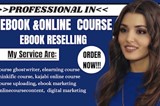 write children ebook, online course content, ebook reselling, book editing