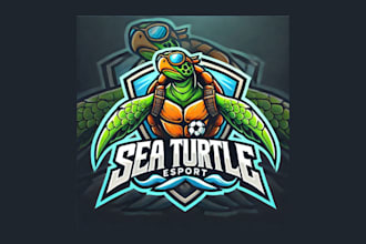 do awesome sea turtle mascot logo with new concepts