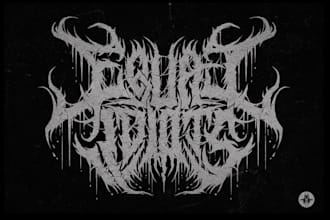 draw a detailed, brutal metal band logo