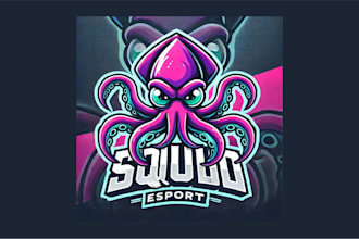 do creative squid esport mascot logo within two days
