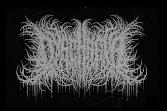 draw a brutal slam, death metal, grindcore, etc logo