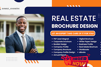 create and design a brochure, catalog, booklet, trifold brochure, annual report