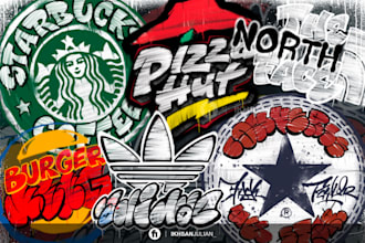 modify the logo with urban graffiti art