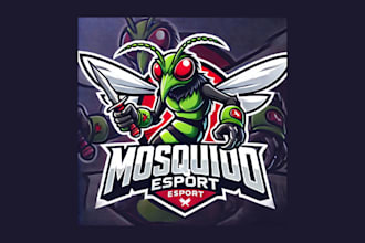 do awesome mosquito mascot logo for your company