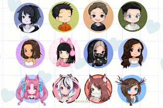 create chibi icon, logo, and profil pic from your characters