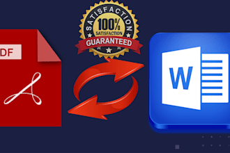 convert PDF to word, handwriting to word, convert scan pdf to excel in 24 hrs