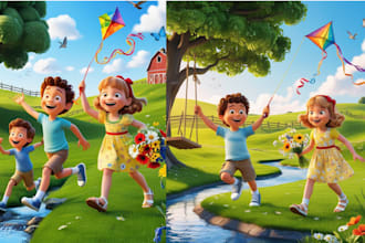 do children storybook illusrtation, picture book illustration for children story