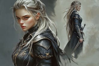 create fantasy character portrait art for you