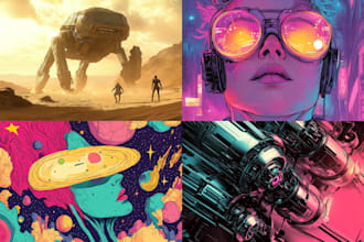 create sci fi illustrations