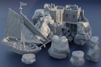 design 3d environment miniature,3d terrain,3d custom miniature,ttrpg, in stl
