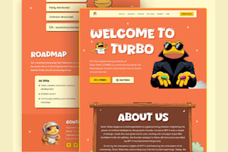 create crypto website, meme coin website, pepe website, ico, landing page design