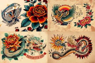 draw your unique japanese or traditional tattoo design