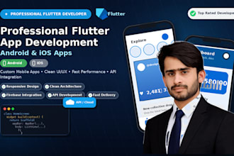 develop a professional flutter app for android and ios