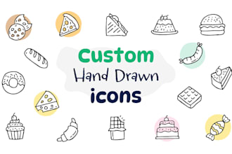 create unique hand drawn icons for your brand or website