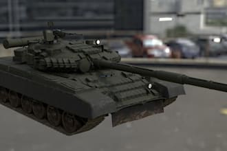make a 3d model of a tank, artillery, military vehicle