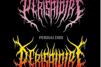 draw a detailed, brutal metal band logo