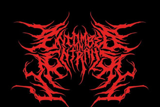 draw a metal, horror, dark logo