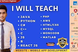 tutor c sharp, c, cpp, java, r, python, matlab, programming project or coding