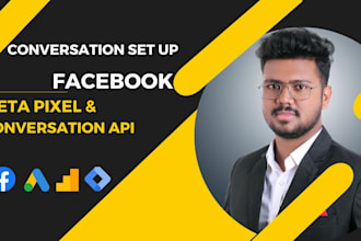setup or fix meta facebook pixel conversion API, google analytics 4, GTM