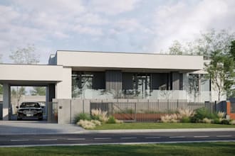 renovate 3d real estate apartment building outdoor visualization coutyard render