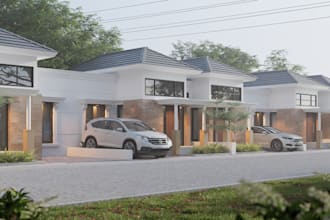 redesign 3d commercial building for real estate, office, gaming room, cgi render