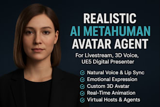 realistic ai avatar agent live streaming avatar 3d metahuman lipsync healthcare