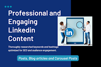 write professional engaging linkedin content
