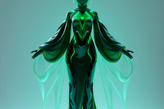 3d fashion items, 3d clothes, 3d futuristic fashion for virtual fashion show